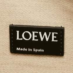 Pre Owned Loewe T Black Textured Leather Pouch