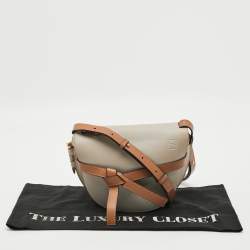 Pre Owned Loewe Gate Medium Grey/Brown Leather Shoulder Bag