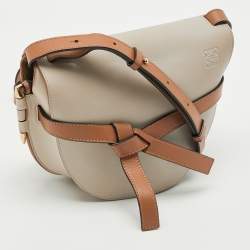 Pre Owned Loewe Gate Medium Grey/Brown Leather Shoulder Bag