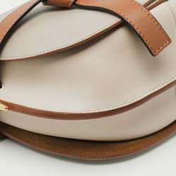 Pre Owned Loewe Gate Medium Grey/Brown Leather Shoulder Bag