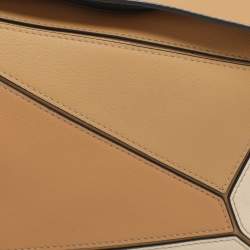 Pre Owned Loewe Puzzle Small Tri Color Leather Top Handle Bag