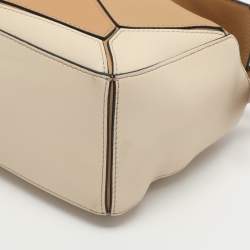 Pre Owned Loewe Puzzle Small Tri Color Leather Top Handle Bag