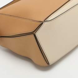 Pre Owned Loewe Puzzle Small Tri Color Leather Top Handle Bag