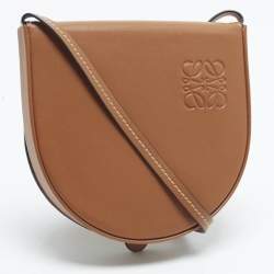مملوكة مسبقًا Loewe Mini Heel Brown Leather Crossbody Bag