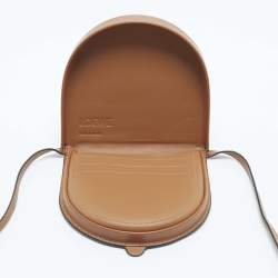 مملوكة مسبقًا Loewe Mini Heel Brown Leather Crossbody Bag