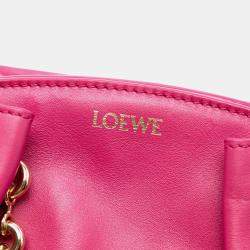 Pre Owned Loewe Pink Leather Paseo Chain Satchel