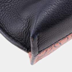 Pre Owned Loewe Black, Pink Small Repeat Anagram Leather Missy Satchel