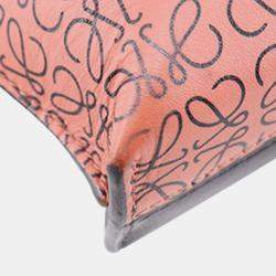 Pre Owned Loewe Black, Pink Small Repeat Anagram Leather Missy Satchel