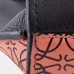 Pre Owned Loewe Black, Pink Small Repeat Anagram Leather Missy Satchel