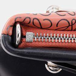 Pre Owned Loewe Black, Pink Small Repeat Anagram Leather Missy Satchel