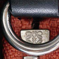 Pre Owned Loewe Black, Pink Small Repeat Anagram Leather Missy Satchel