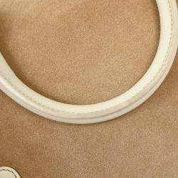 Pre Owned Loewe Amazona 28 Beige Suede Top Handle Bag