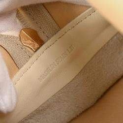 Pre Owned Loewe Amazona 28 Beige Suede Top Handle Bag