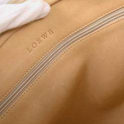 Pre Owned Loewe Amazona 28 Beige Suede Top Handle Bag