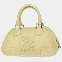 Pre Owned حقيبة لويفي جلد أبيض عاجي