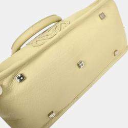 Pre Owned حقيبة لويفي جلد أبيض عاجي