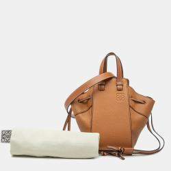 Pre Owned Loewe Brown Mini Grained Calfskin Drawstring Hammock Bag