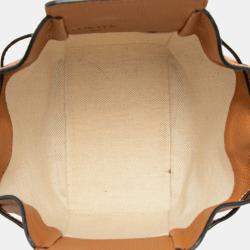 Pre Owned Loewe Brown Mini Grained Calfskin Drawstring Hammock Bag