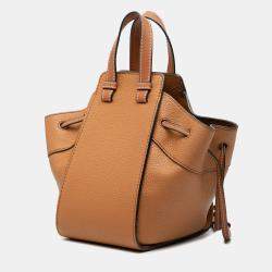 Pre Owned Loewe Brown Mini Grained Calfskin Drawstring Hammock Bag