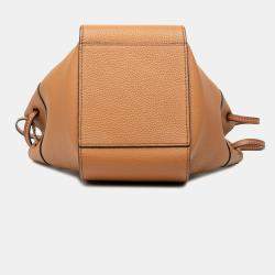 Pre Owned Loewe Brown Mini Grained Calfskin Drawstring Hammock Bag