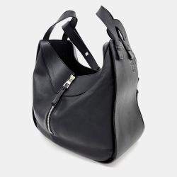 Pre Owned Loewe Black Leather Hammock Bag Medium