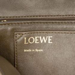Pre Owned Loewe Green Shiny Lambskin Goya Puffer Bag