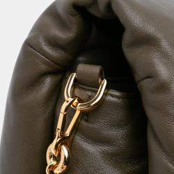 Pre Owned Loewe Green Shiny Lambskin Goya Puffer Bag