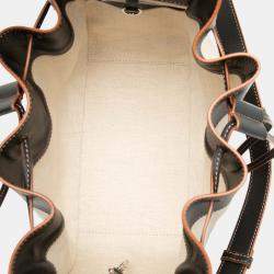 Pre Owned Loewe Beige Small Leather and Canvas Hammock Bag