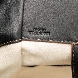 Pre Owned Loewe Beige Small Leather and Canvas Hammock Bag