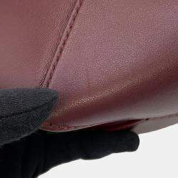 Pre Owned Loewe Puzzle Fold Tote Bordeaux Shiny Calf Leather Size Mini