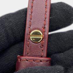 Pre Owned Loewe Puzzle Fold Tote Bordeaux Shiny Calf Leather Size Mini