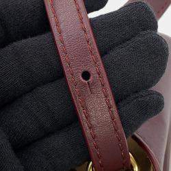 Pre Owned Loewe Puzzle Fold Tote Bordeaux Shiny Calf Leather Size Mini