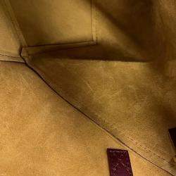 Pre Owned Loewe Puzzle Fold Tote Bordeaux Shiny Calf Leather Size Mini