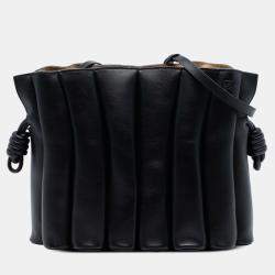 Pre Owned Loewe Black Calfskin Ondas Flamenco Knot Crossbody