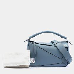 Pre Owned Loewe Blue Medium Calfskin Puzzle Satchel