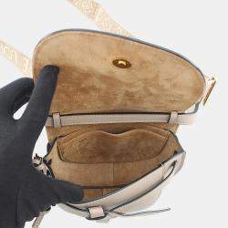 مملوكة مسبقًا حقيبة كتف لويفي غيت ديوال مصنوعة من الجلد البيج بحجم صغير