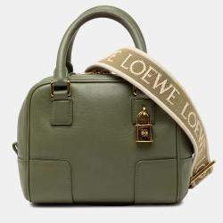 Pre Owned Loewe Green Calfskin Amazona 16 Square Bag