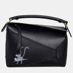 مملوكة مسبقًا Loewe x Suna Fujita Lemur Small Black Puzzle Bag