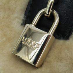 Pre Owned حقيبة لويفي أمازونا ٢٨ فرو وجلد بيج/أسود