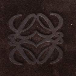 مملوكة مسبقًا حقيبة لويفي مزخرفة مضفرة سويدي بنية داكنة