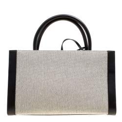 Loewe Black/Monochrome Canvas and Leather Barcelona Top Handle Bag