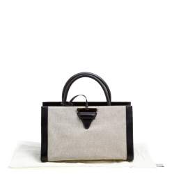 Loewe Black/Monochrome Canvas and Leather Barcelona Top Handle Bag