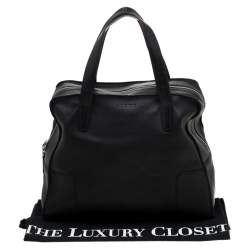 Loewe Black Leather Zipper Tote