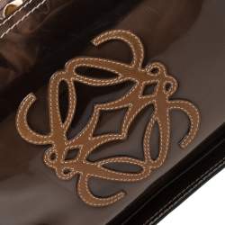 Pre Owned حقيبة يد لويفي امازونا بلاستيك مشمع و جلد بني