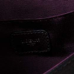 Pre Owned Loewe Dark Grey Satin and Embossed Lizard Flap Clutch