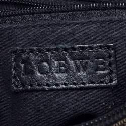 Pre Owned Loewe Black/Beige Anagram Logo Canvas and Leather Tote