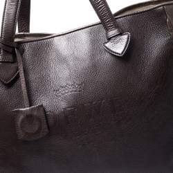 مملوكة مسبقًا Loewe Dark Brown Leather Heritage Shopper Tote