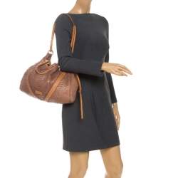 مملوكة مسبقًا Loewe Brown/Tan Python Leather Drawstring Shoulder Bag