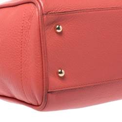 Pre Owned Loewe Coral Orange Leather Heritage Tote