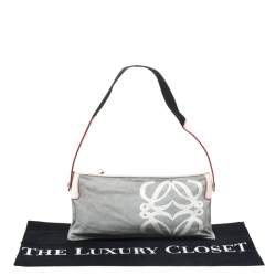 مملوكة مسبقًا Loewe Grey/White Canvas and Leather Small Shoulder Bag